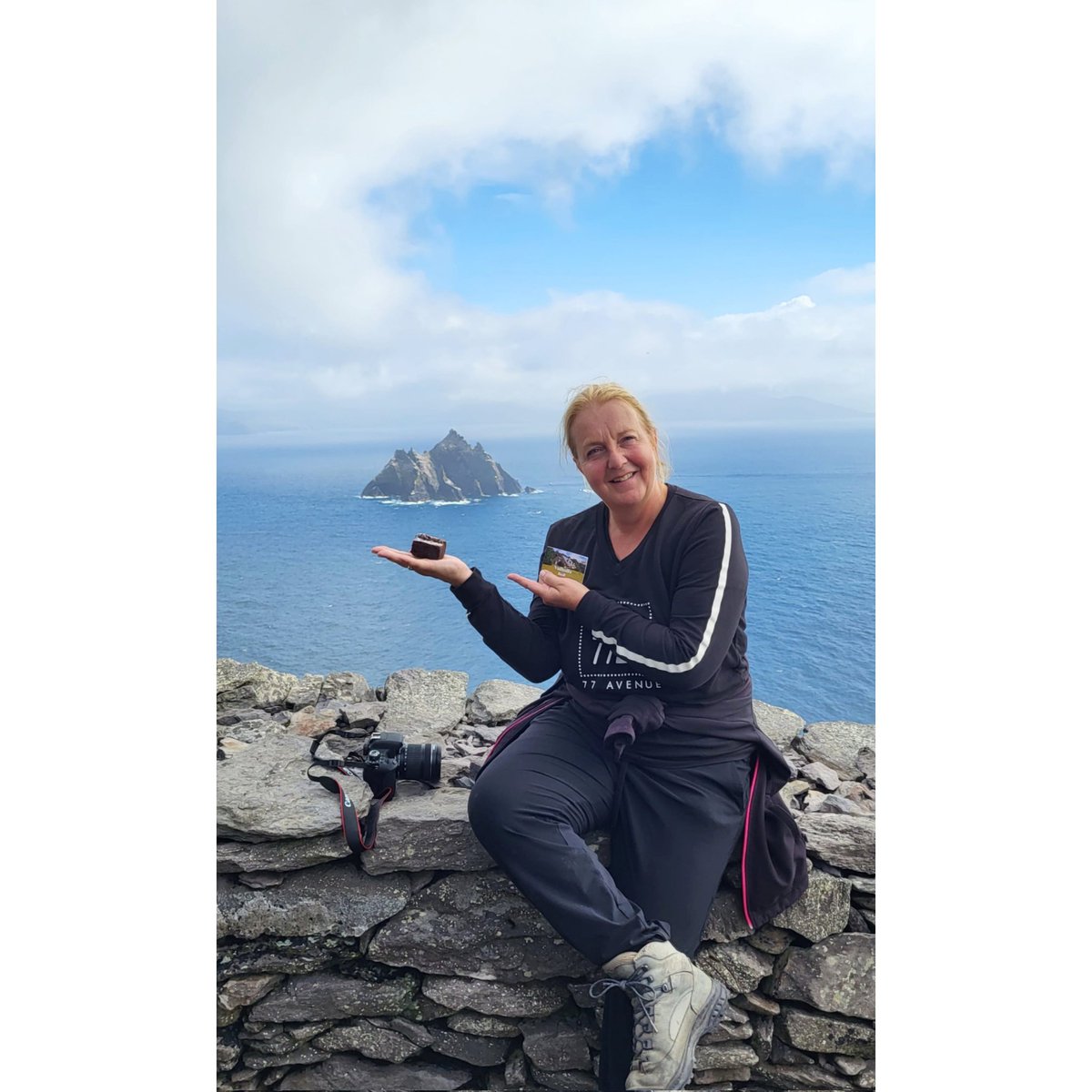 Another piece of Jen's delicious Chocolate cake just before it was devoured on Skellig Michael today.

#valhallabnb #bedandbreakfast #skelligmichael #chocolatecake
