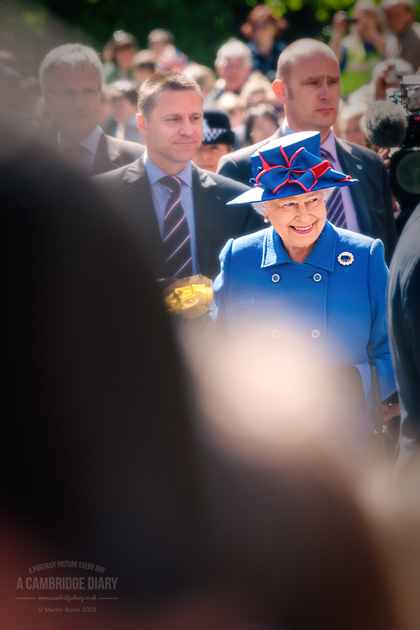 Here's our Queen when she walked along St John's Street in Cambridge in April 2011.