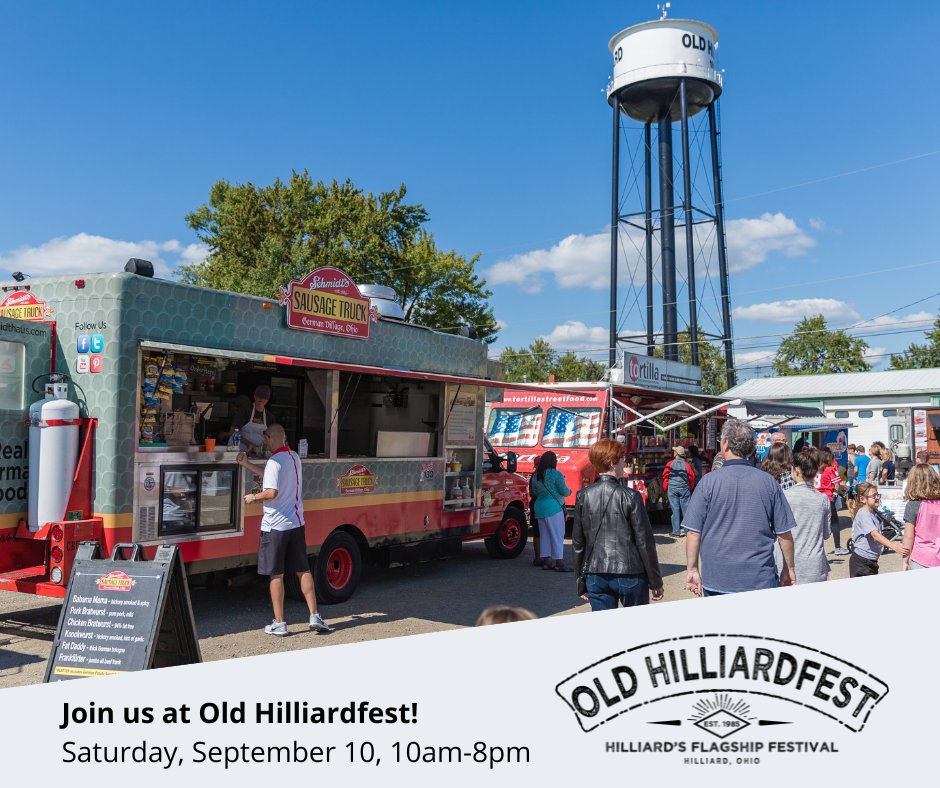 The annual Old Hilliardfest Art &amp; Street Fair will take to the streets again for the 38th year, THIS SATURDAY (September 10)!!! The event will take place in Downtown (Old) Hilliard, on Main Street, from 10am through 8pm. Live music, great food, family activities, and more!