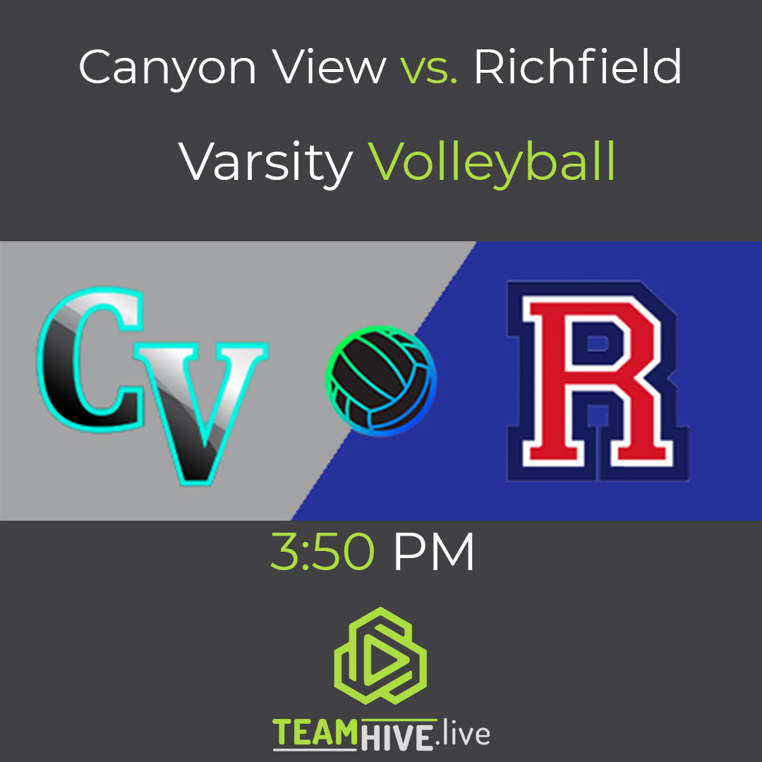 TeamHive_Live's tweet photo. 🏐 Canyon View Falcons (7-4) vs Richfield Wildcats (7-7) 🏐

@CanyonViewHigh on the road at @richfield_high 

Stream every moment on #TeamHive today at 3:50PM.
.
.
.
#utah #highschool #volleyball #varsity #sports #canyonview #richfield #JointheTeam https://t.co/fm5iSNUAug