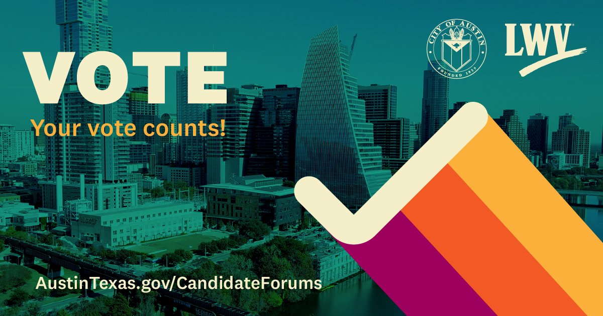 Austin residents are invited to a District 1 candidate forum moderated by <a href="/lwvATX/">League of Women Voters Austin Area</a> this evening at 6pm for the Austin City Council election in November. 🗳️

📍 Asian American Resource Center (8401 Cameron Road)
👉 More info + ways to watch and listen: AustinTexas.gov/CandidateForums