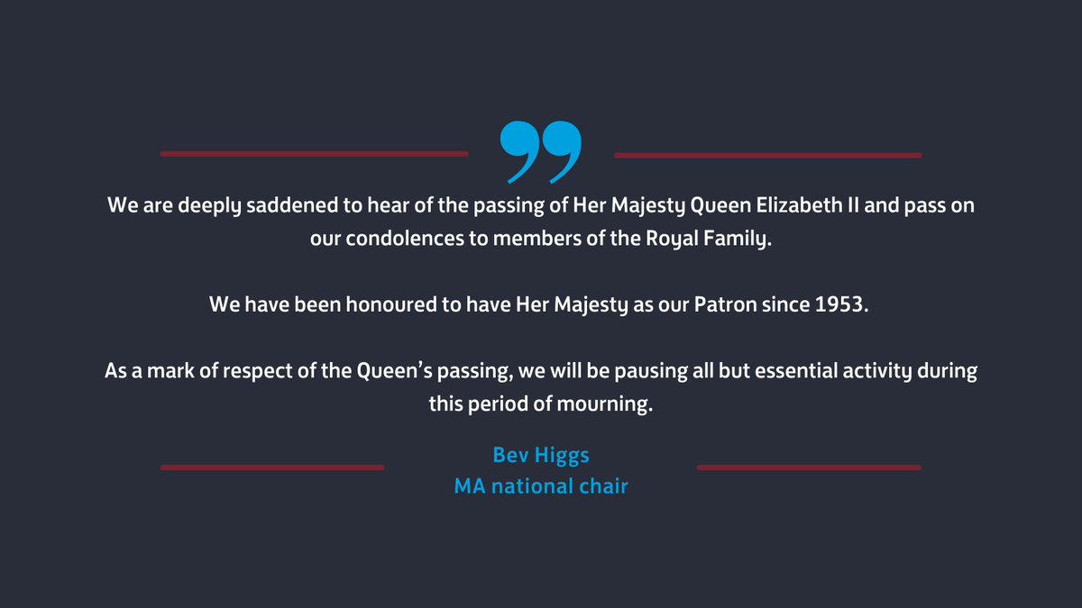 MagsAssoc's tweet photo. We have been honoured to have Her Majesty as our Patron since 1953. As a mark of respect of the Queen’s passing, we will be pausing all but essential activity during this period of mourning. https://t.co/MtgeiMZSMa