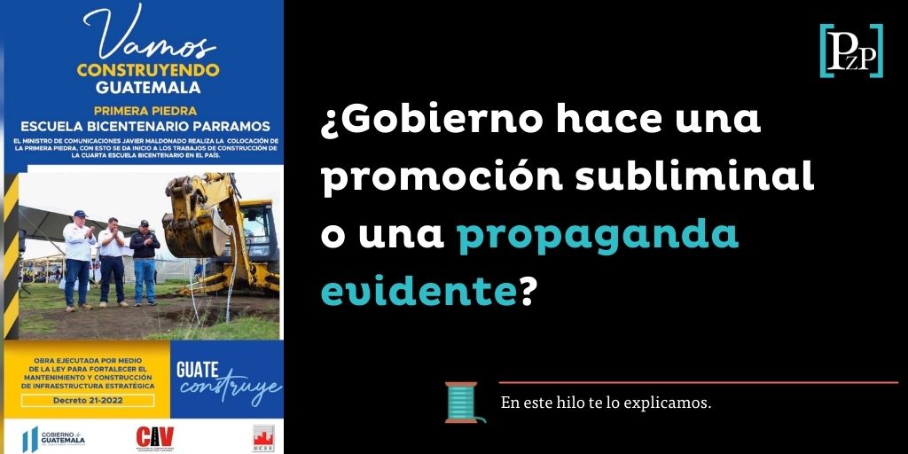 Aunque existe una prohibición para que funcionarios públicos promuevan su imagen y la de partidos políticos al publicitar obras en cualquier tiempo, los aliados de <a href="/DrGiammattei/">Alejandro Giammattei</a> los omiten.

🧵<a href="/FerdyMontepeque/">Ferdy</a> lo explica en este hilo. 👇