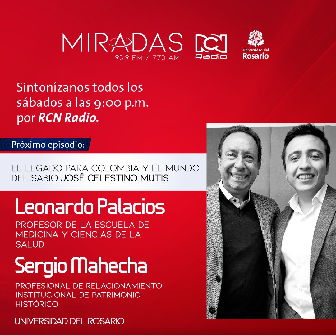 drpalacios14's tweet photo. Apreciados amigos: los invito a que sintonicen este especial acerca de José Celestino Mutis este sábado en @rcnradio. Un honor contar más sobre su historia y su legado. @URosario https://t.co/eQMPLFaOoT