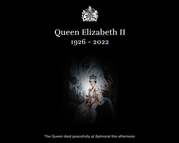 swbinns's tweet photo. I am beside myself, like much of the world. The monarchy will never be the same. #QueenElizabeth II https://t.co/LCTqICptWV
