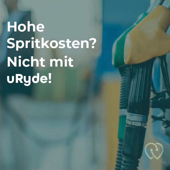 Super teure Spritkosten? 🤯
Nicht mit uRyde! 🔝
Fahren teilen = Spritkosten teilen &amp; reduzieren 🤝