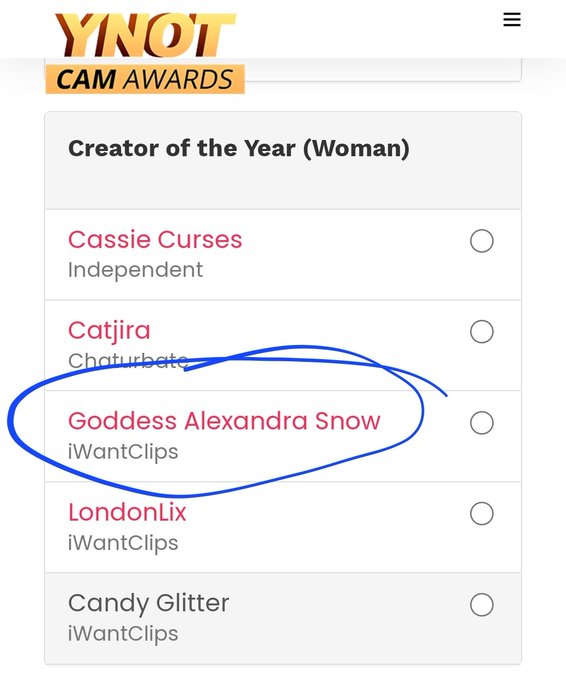 This is your daily reminder to vote for me for Ynot Cam Awards Creator of the Year!  https://t.co/TFYs9frcIr<a href="/tag/realloyalfans"class="tags"><span>#realloyalfans</span></a>