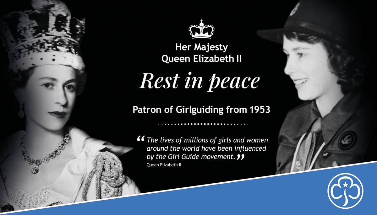 It is with profound sadness that we have learned of the death of our Patron, Her Majesty The Queen. Our deepest sympathies are with the Royal Family at this very sad time. girlguiding.org.uk/about-us/press…