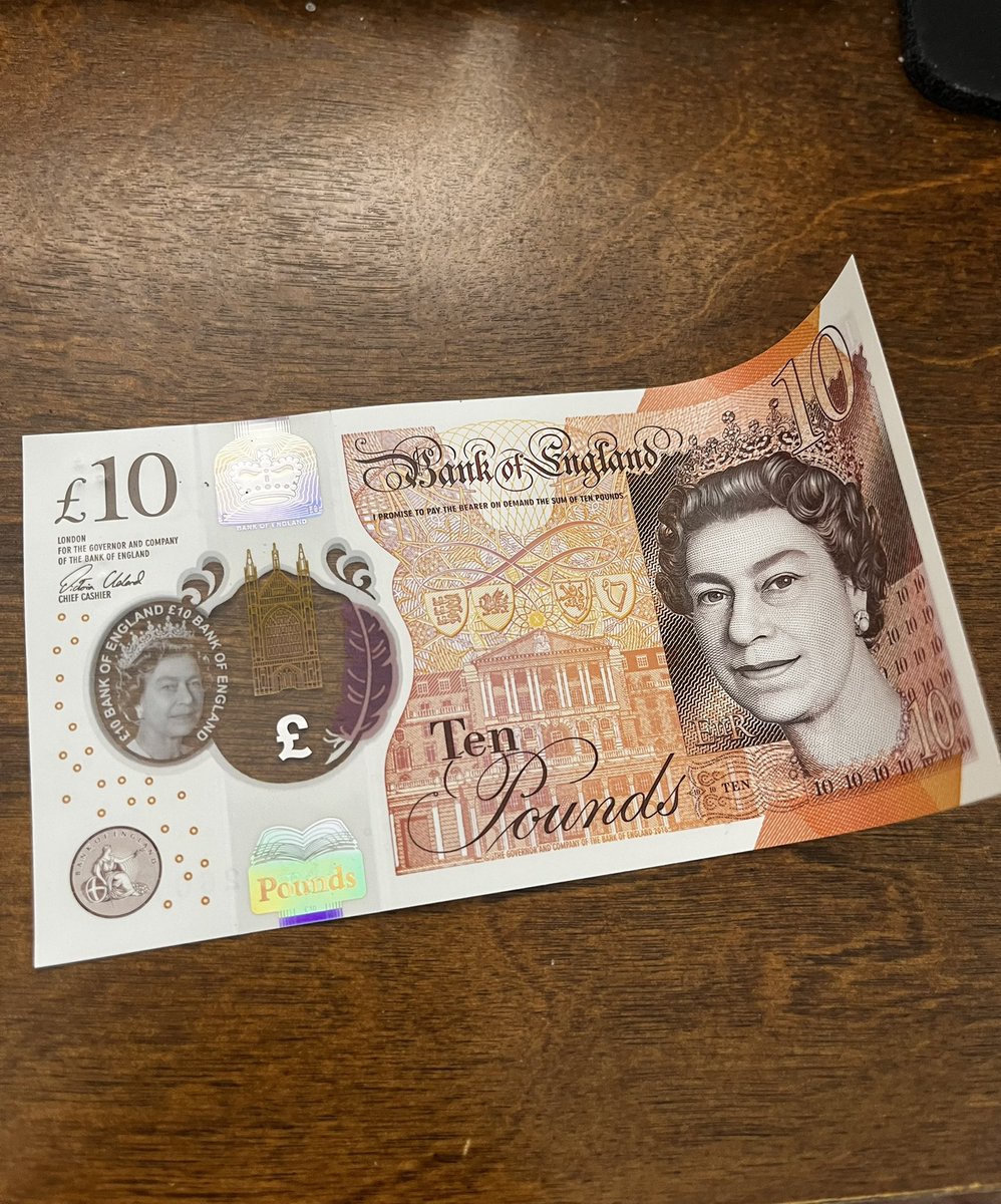 so sad that the queen died but anyone wanna buy this ultra rare exclusive no longer made 10 pound note