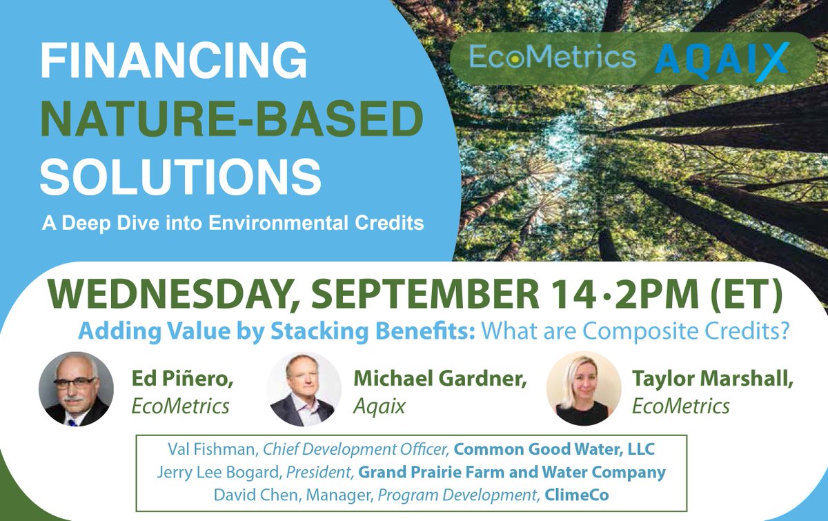 Join <a href="/Ecometrics_LLC/">Ecometrics LLC</a> &amp; <a href="/AqaixWater/">Aqaix</a> on Wednesday Sept 14th for a webinar with speakers Val Fishman, <a href="/jerrybogard/">jerry bogard</a> &amp; David Chen. Register now! us02web.zoom.us/webinar/regist…