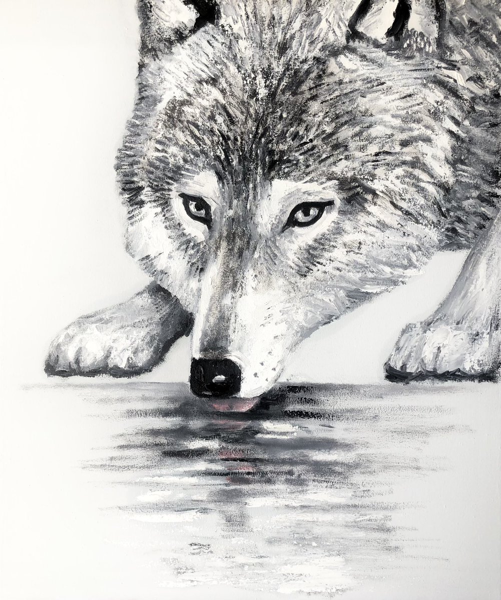 “Lobo tomando agua”
(Serie -Nueve lobo nueve-)
Óleo sobre lienzo 
60cm x 70cm
-
.
.
#eobreton
#arte
#art
#artwork 
#wolf
#lobo 
#painting 
#paint 
#animal 
#animalart