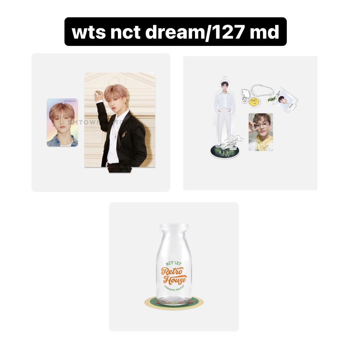 sami_tradess's tweet photo. usa ww wts nct dream 127 md 

all proofs on ig sami.trades 

otw from GO

jisung we boom holo $11
mark dream show standee only $13
retro house milk bottle coaster no pc $12

🏷 glitch mode md pop up beatbox 2 baddies mumo digipack jeno jaemin renjun haechan https://t.co/SSMTiQODOY