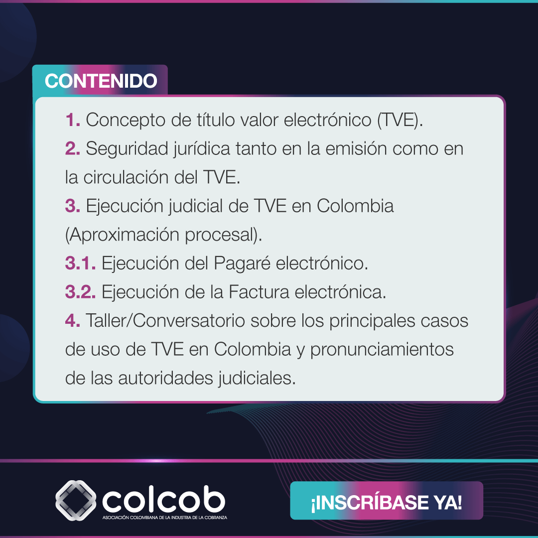 Colcob_Colombia's tweet photo. 🔔 Asista al taller jurídico "TECNOLOGÍA Y DERECHO" y asegure un mercado propicio para la recuperación de cartera.
🗓️16 sept. Talleres
Adquiera sus ticket aquí👉🏼 https://t.co/uDsXQltmln
#Challenges2022 https://t.co/DNXpTSV5Mt