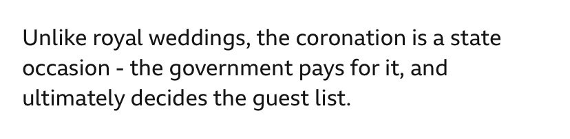 bethxnyp's tweet photo. Can’t wait for the government to spend more money on the coronation than on people and services that need it xxxx https://t.co/gXvUS0uhpQ