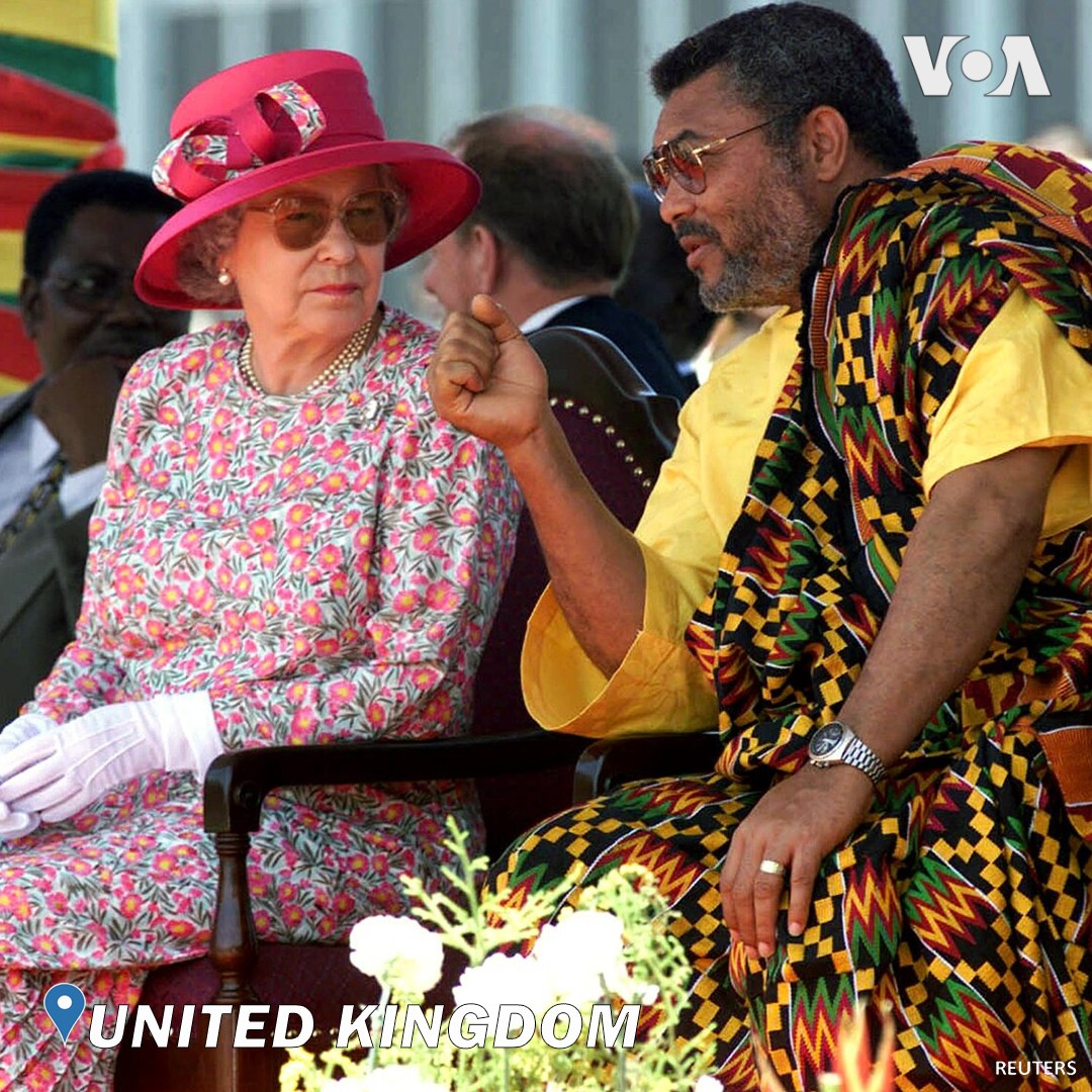 Queen Elizabeth meeting with African leaders, Kenneth Kaunda (Zambia) , Robert Mugabe (Zimbabwe) , Nelson Mandela (South Africa) and Flight Lieutenant Jerry Rawlings (Ghana)