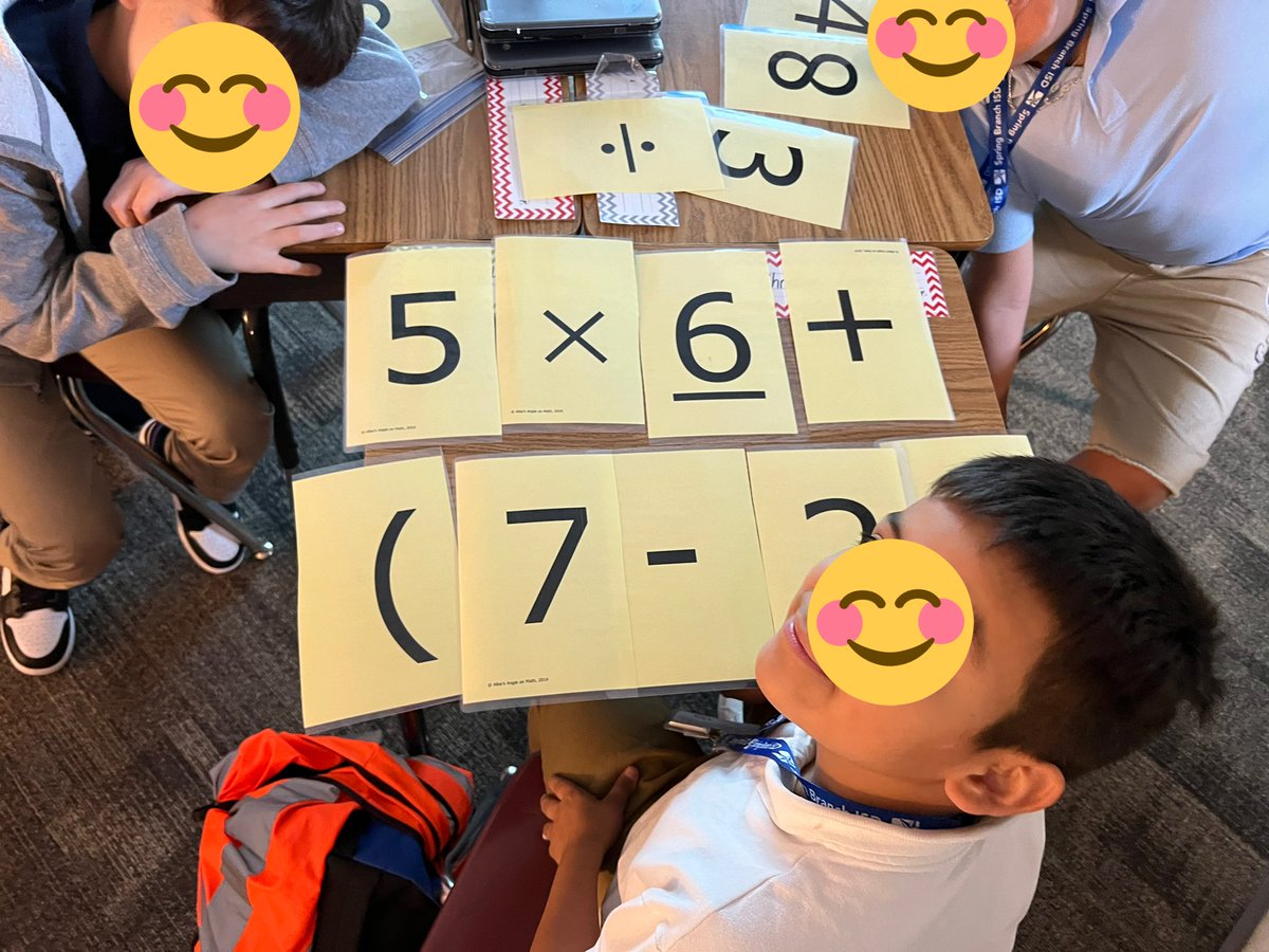 erin_fuqua's tweet photo. Working collaboratively to create numerical expressions. The answer was 35, but check out all the different expressions we created! @Buffalo_Creek1 https://t.co/Eye0o88raF