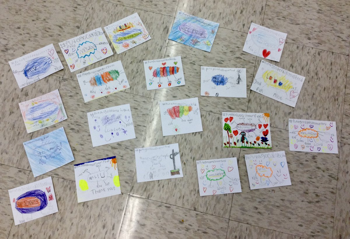 The grade 3/4’s spread a little kindness today for #putagooddeedinyourfeed <a href="/RomeoSchool/">Romeo Public School</a>