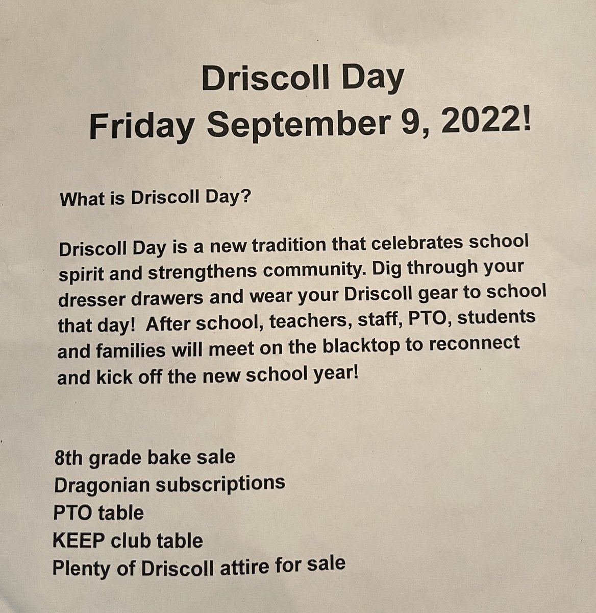 DriscollPTO's tweet photo. https://t.co/JOPt69fvC3
