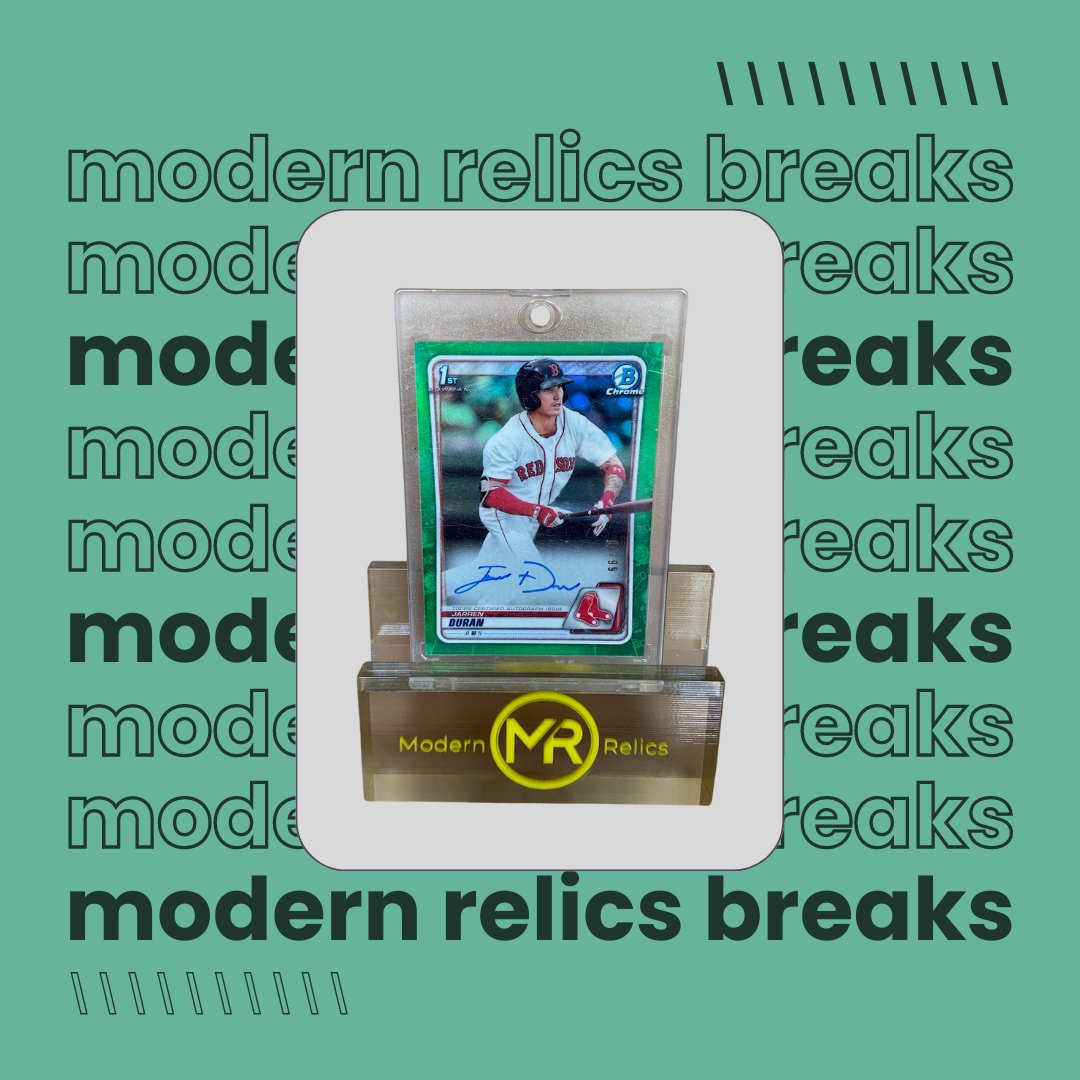 ModernRBreaks's tweet photo. PC Pick of the Week!
2020 Jarren Duran First Bowman Chrome Green Refractor Auto /99
Join us TONIGHT on WhatNot for a 2022 Bowman Hobby Break! 7PM EST!
https://t.co/Wom8g53GN1
#auto #whatnot #bowmanchrome #pickoftheweek #firstbowman https://t.co/Yz7AfQPEEL