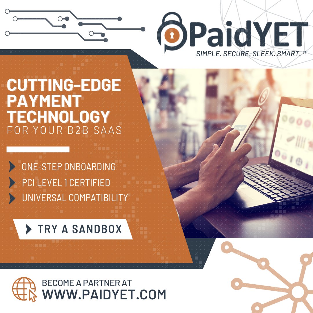 Product managers at <a href="/PaidYET/">PaidYET</a> have one goal in mind: to help our #software partners’ merchants get paid as quickly and hassle-free as possible.

Visit paidyet.com to set up your #partner account today.

👨‍💻💵💳📈