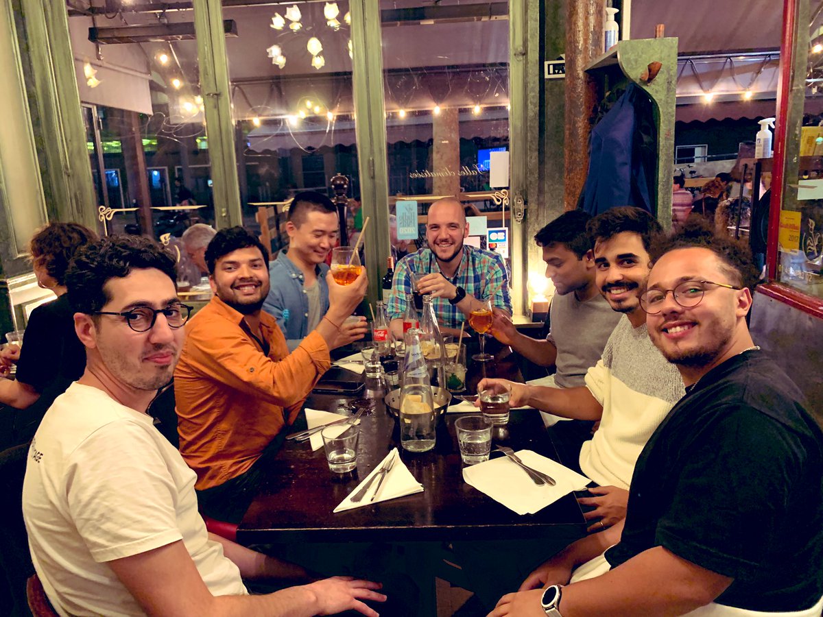 JWestermayr's tweet photo. Well deserved social dinner in the city center of Paris @CecamFr #MLQCDyn with our special guest @FedericaAgosti9 ๐ฅ @marquetand @max_jr @Brigitta_B_ @PrashantKumar_Z @Evaavos @omidshy https://t.co/lxZI8TEXS9