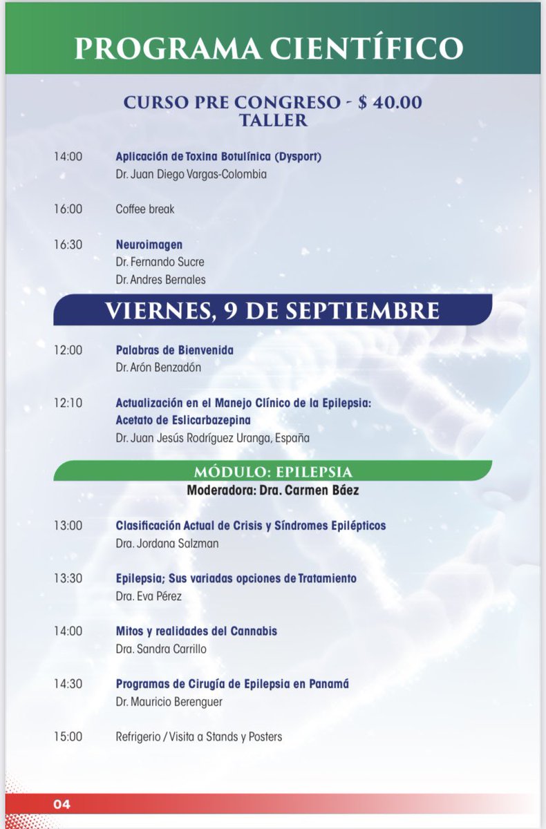 DrNelsonNovarro's tweet photo. Hoy inicia el IV Congreso Nacional de la Asociación Panameña de Neurología, donde contaremos con expositores nacionales e internacionales. Aquí les comparto el programa. Están todos cordialmente invitados. #APANE https://t.co/jII2QVP1bu