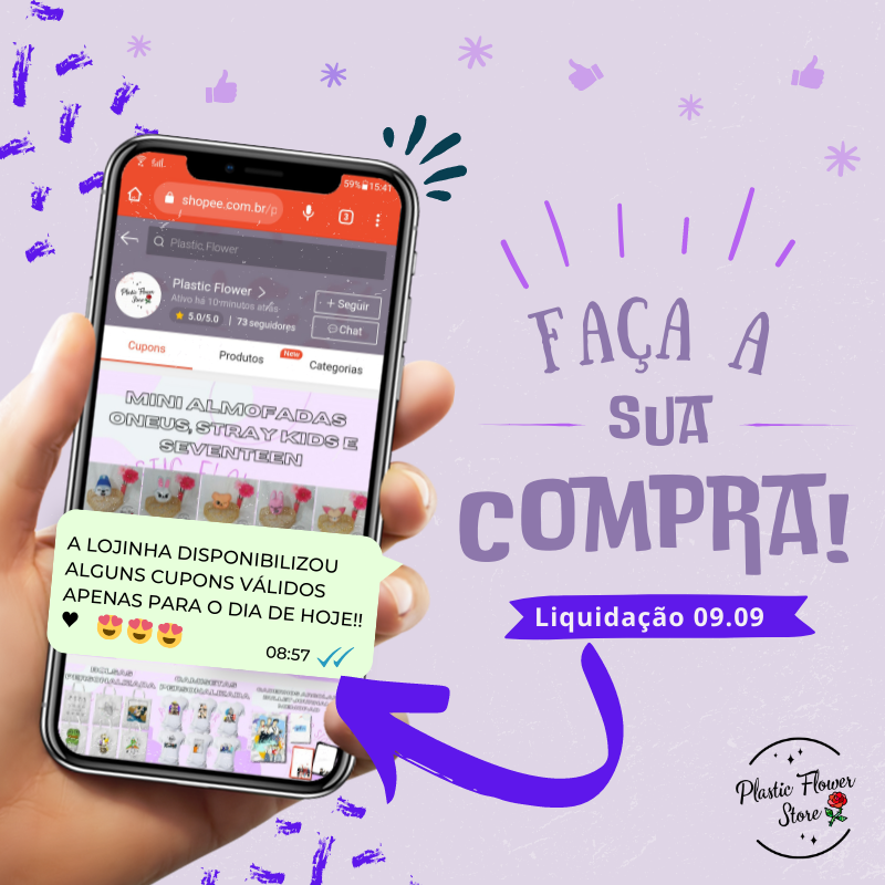 🛑 É HOJE!!!!

Hoje é dia de liquidação no site da shopee. 🥳🎉
Não perca a Chance de conseguir alguns dos milhares de cupons disponibilizados pela plataforma. 

✨A lojinha estará esperando por você!!!

🔗shopee.com.br/plasticflowers… 

#ONEUS #ATEEZ #BTS #ONEWE #STRAYKIDS #SEVENTEEN