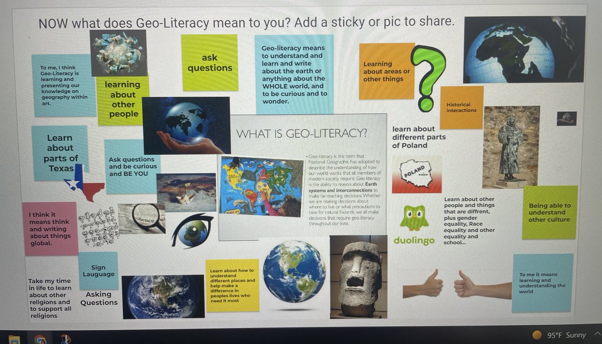 JuliaFliss's tweet photo. What happens when “Where I’m From”visual poems/maps meet Geo-Literacy, the 7Ds & the #SDGs? A living, breathing, thinking, feeling map of our community. #ThinkGeographically #LakeDetermination #COMEALIVE #NOTjustaKid #GalleryWalk https://t.co/eDEeA3bw9w