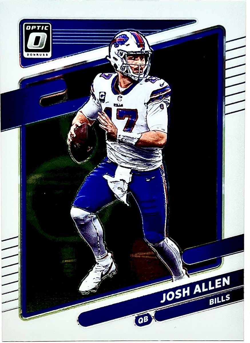 1MorePackCards's tweet photo. 2021 Donruss Optic Josh Allen #BillsMafia #BuffaloBills #Buffalo #NFLKickoff #Football #TradingCards #TheHobby #Buffalove #GoBills https://t.co/38MILjdThh