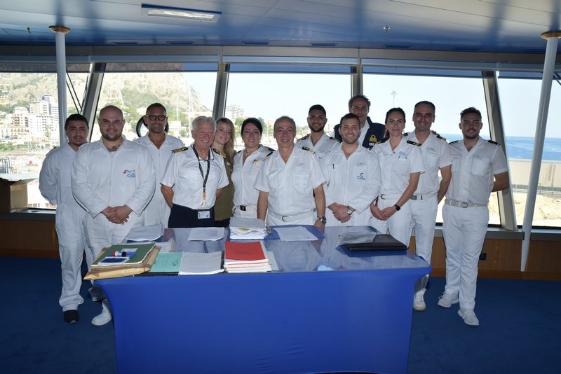 shipspassion's tweet photo. Transitioning from sister line Costa, the Luminosa has officially joined the #CarnivalCruiseLine fleet today as the newest Fun Ship. In Palermo, Italy, this morning, Costa Captain Nicolantonio Palombella handed over the ship to Carnival Captain Adriano Binacchi. https://t.co/lL4HwhMVoC