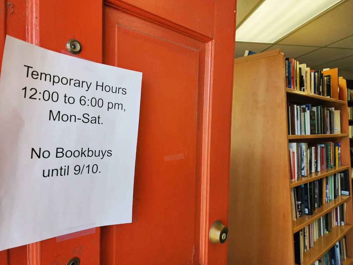 OnceFutureBooks's tweet photo. Our new hours are 12-6 Mon-Sat, and we'll continue to keep you updated. See you soon! https://t.co/NMYjEkuRn3