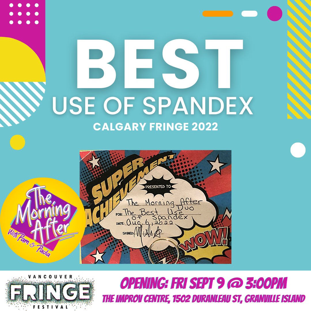 PamAndPaula's tweet photo. BEST USE OF SPANDEX AWARD @calgaryfringe. Come see why! OPENING @VancouverFringe FRI SEPT9 @ 3PM TheImprovCentre on Granville Island

#PamAndPaula #TheMorningAfterWithPamAndPaula #vancouverfringefestival @DailyHiveVan @georgiastraight @VancouverSun @CBCVancouver @604Now #fringe https://t.co/SjhaYw239H