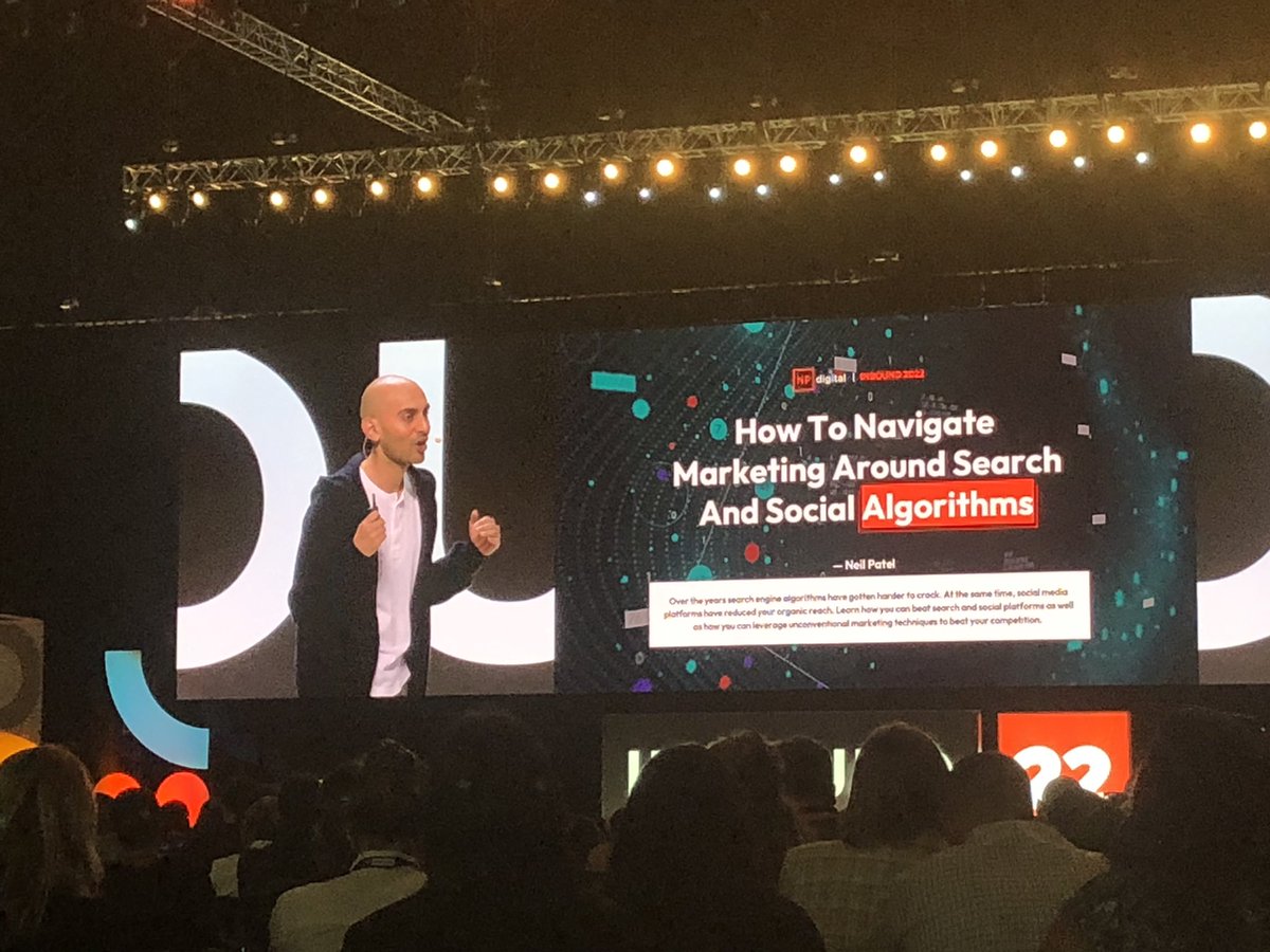 mj_preston's tweet photo. Be so relevant that people can’t ignore you- great advice from @neilpatel closing out #INBOUND22 Day 2! https://t.co/4KO8O6hbli