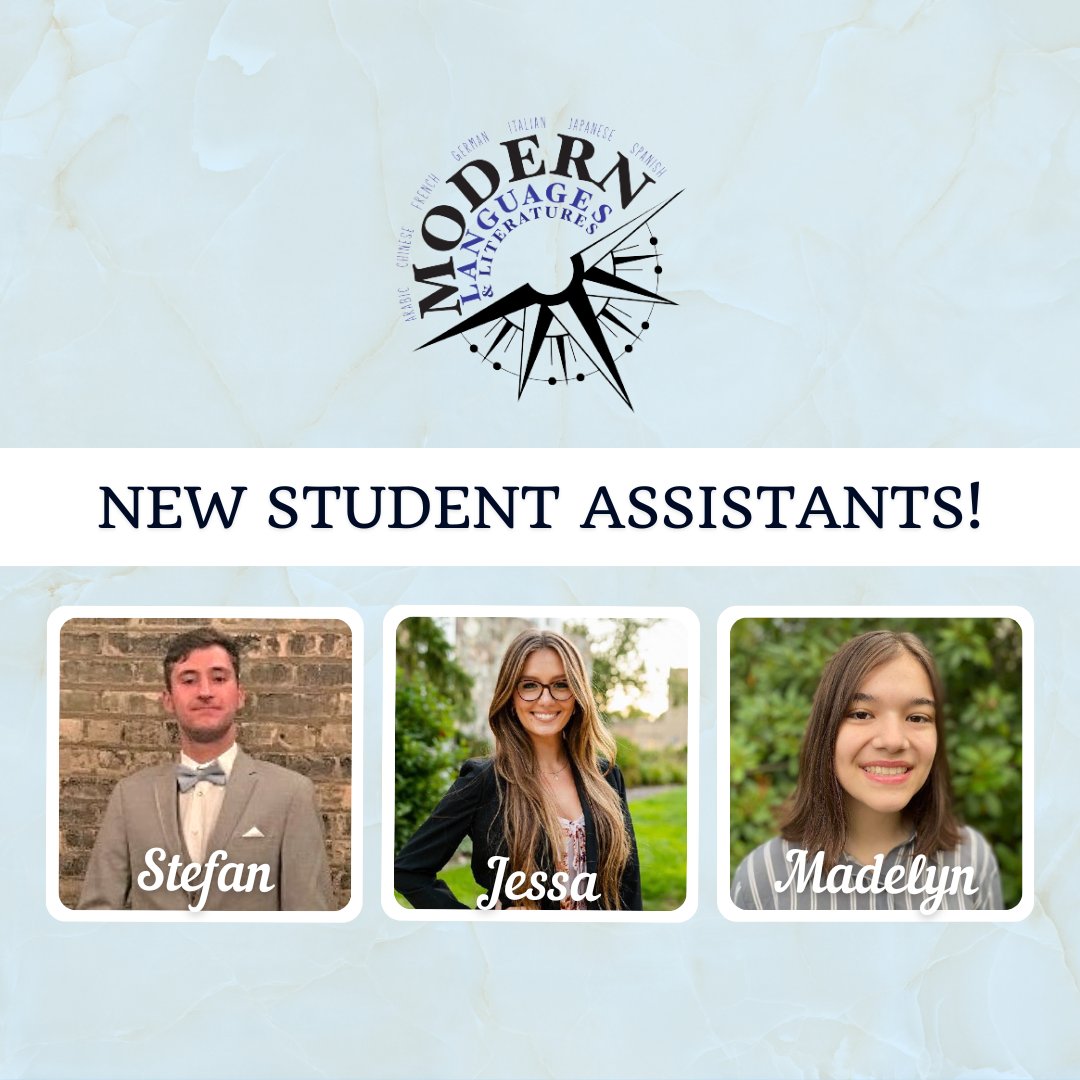 Sending a huge welcome to our new Student Assistants here at Modern Languages &amp; Literatures at GVSU. If you have any questions about the department or the language programs that we offer, come visit us in Mackinac Hall, B-2-243. Ciao!
#MLLGVSU #modernlanguages #GVSU