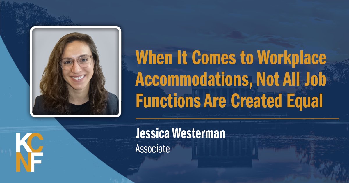 KCNFDC's tweet image. Employees with disabilities who request #workplace #accommodations may have recourse if their employer denies their request. Jessica Westerman explains the legal protections that are available to private and federal #employees. #ADA

kcnfdc.com/blog/when-it-c…