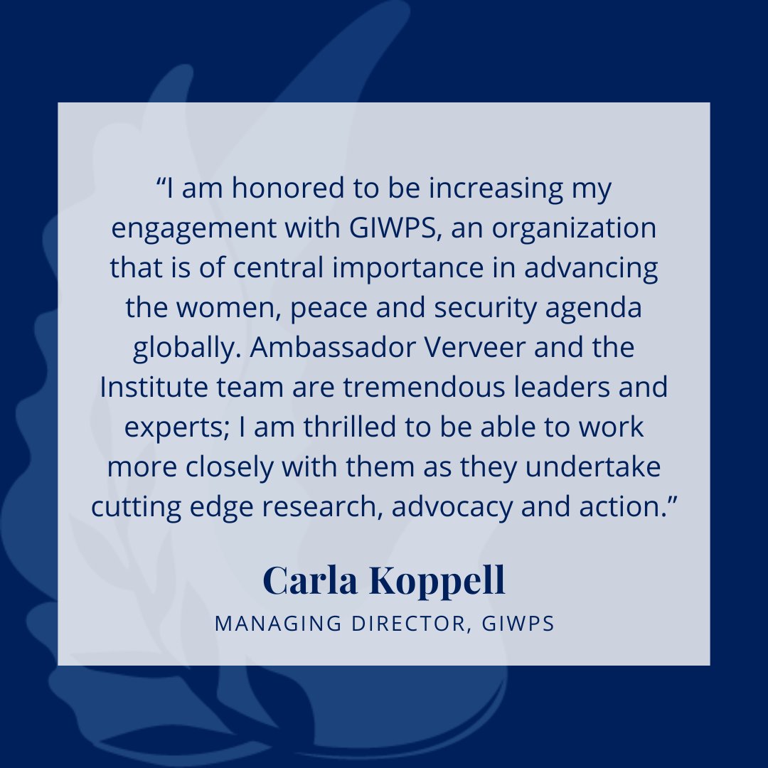 Today we announced that @CarlaKoppell will be @giwps’s new Managing Director. Under the leadership of @MelanneVerveer, who continues as Executive Director, Carla will manage + help steward the Institute. Read the announcement: giwps.georgetown.edu/georgetown-ins…