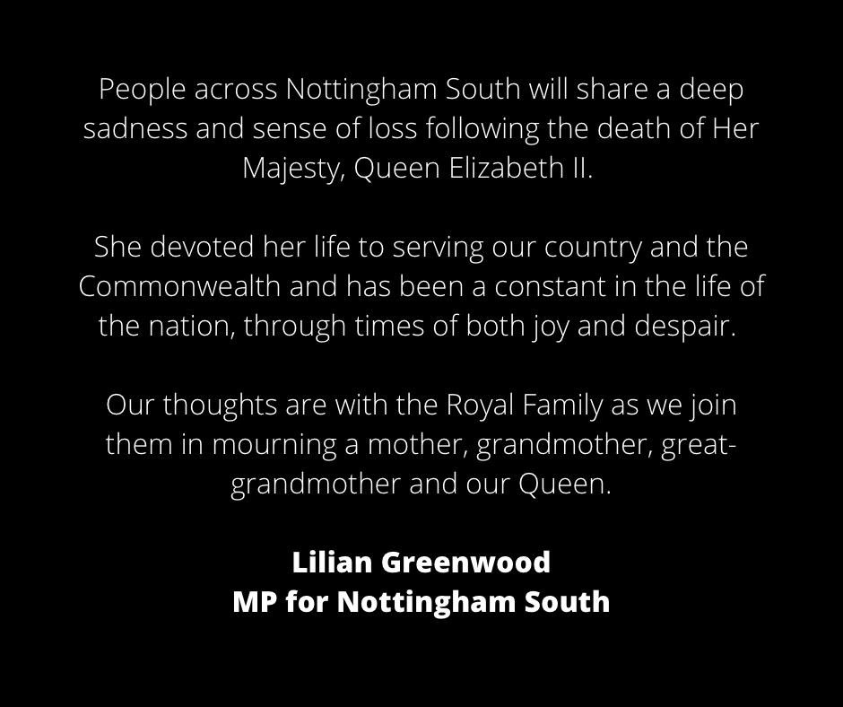 I join people, not just in Nottingham South but across the world, in sending our deepest condolences to the Royal Family.