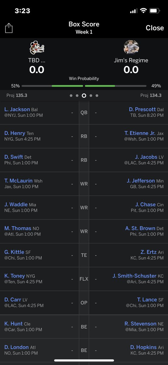 KDP_FF's tweet photo. The moment you’ve all been waiting for…WEEK 1 Match-ups!! 

Our first 3 Match-ups
-The Wildcard vs Lord Griffins Cult
-Obi-Won Mahomie vs The Rookie
-TBD vs Jim’s Regime

Reply with your picks https://t.co/uTVbFC16j8