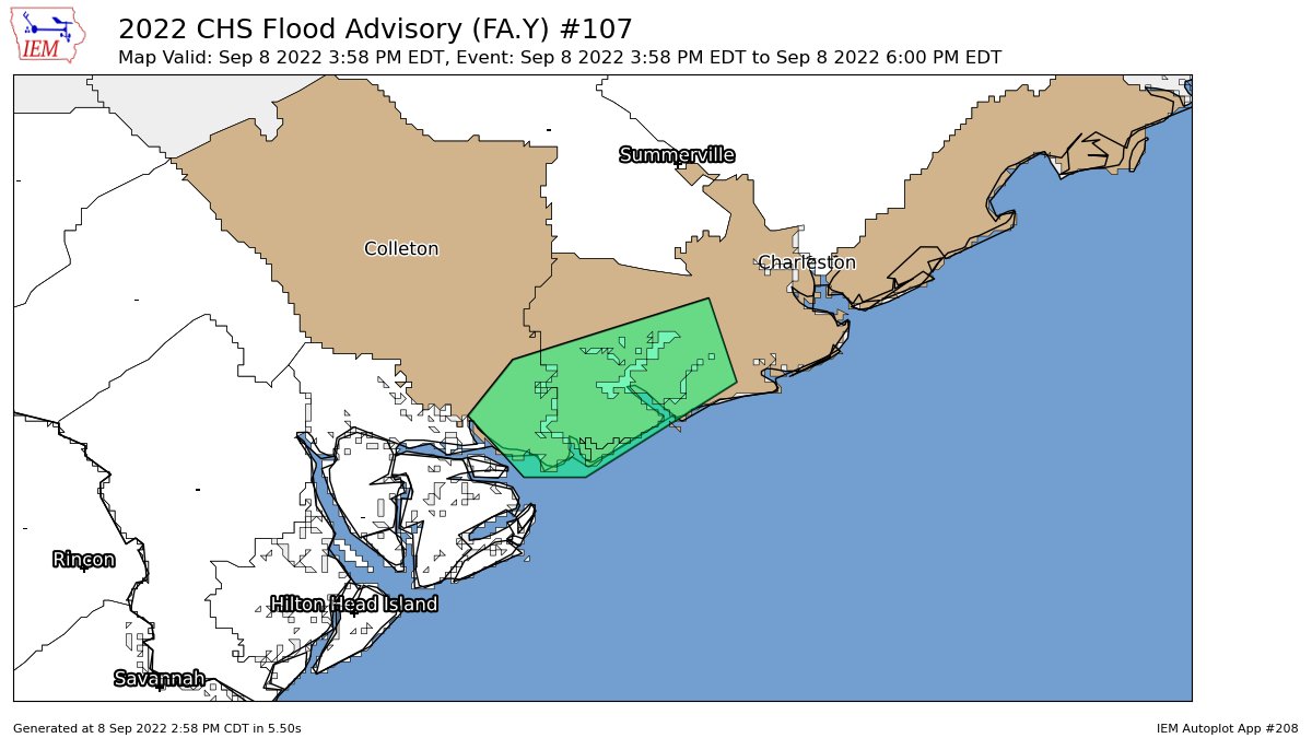 Charleston Weather on Twitter "CHS issues Flood Advisory for