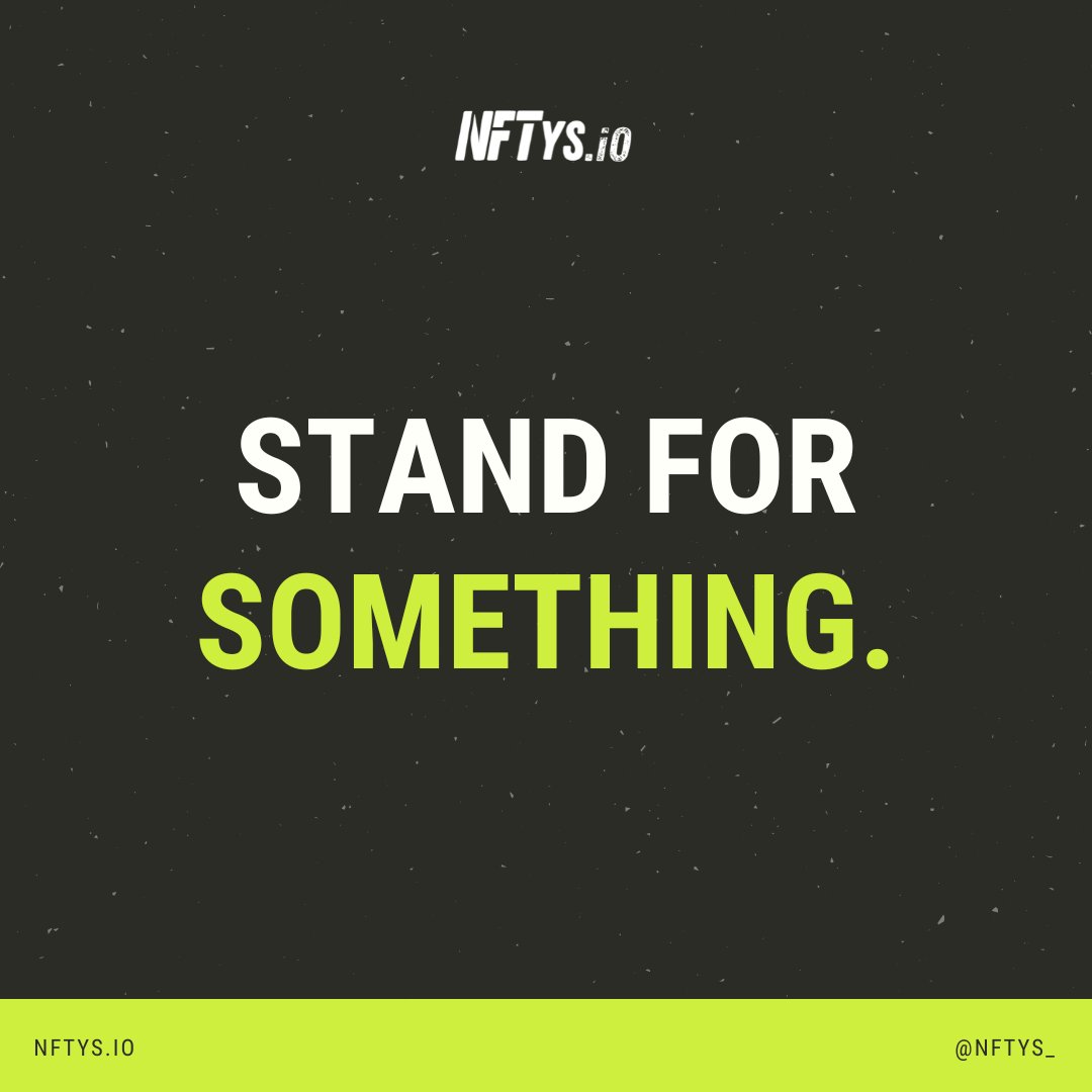 Nftysio's tweet photo. Stand for something, or you’ll fall for anything. 💯 https://t.co/tEn9nHQKx5