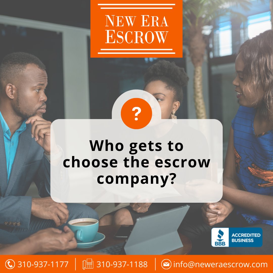 neweraescrow_'s tweet photo. While the seller usually selects the escrow company, both parties must agree on which one to use, but both parties can negotiate! Call Us Now: 310-937-1177

#escrow #realestate #realtor #escrowofficer #notary #realtors #entrepreneur #californiarealestate #escrowlife #neweraescrow https://t.co/J3hYmTOrNB