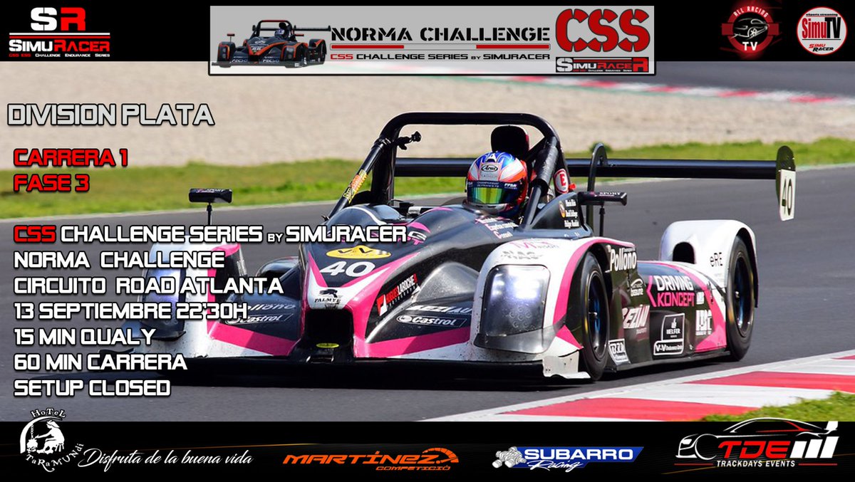 _simutv's tweet image. Ya esta todo listo para el inicio de temporada
@AC_assettocorsa
@SimuRacer

Campenato Norma Chalenge
División Oro
Lunes dia 12 a las 22.30h twitch.tv/allracingtv

Division Plata
Martes 13 a las 22.30h
@_simutv
youtu.be/fBRtq0SDGH8

🧐 Avisados estais