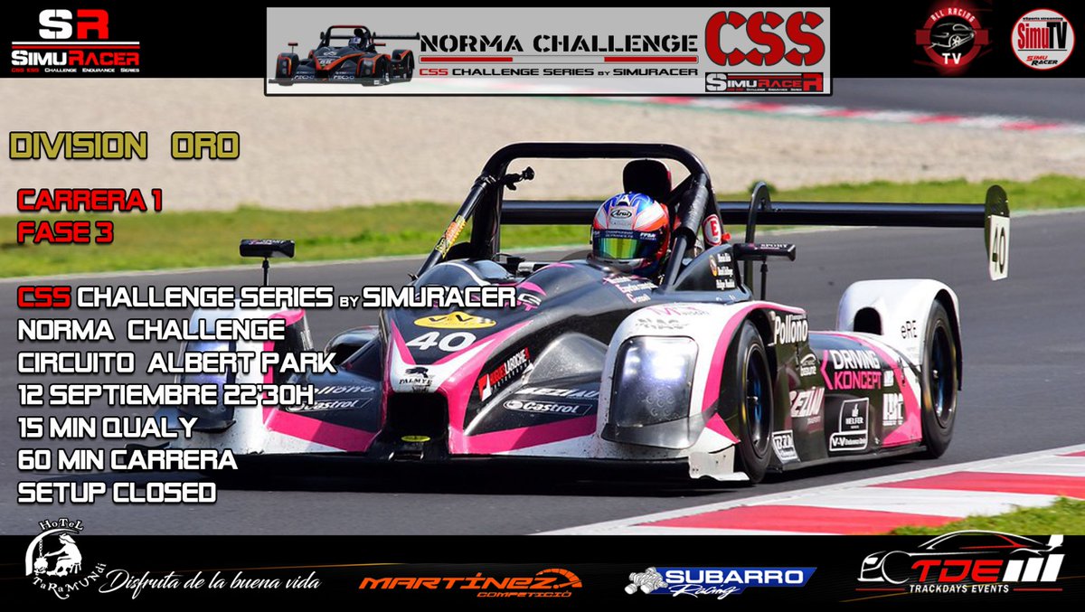 _simutv's tweet image. Ya esta todo listo para el inicio de temporada
@AC_assettocorsa
@SimuRacer

Campenato Norma Chalenge
División Oro
Lunes dia 12 a las 22.30h twitch.tv/allracingtv

Division Plata
Martes 13 a las 22.30h
@_simutv
youtu.be/fBRtq0SDGH8

🧐 Avisados estais