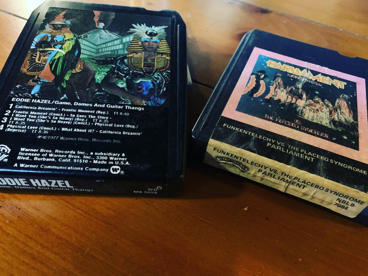 phillycheeze's tweet photo. Found a couple of my old funky 8-Track tapes. Now if only I still had a player. 🤘😎🎶
#funk #funkmusic #dafunk #georgeclinton #georgeclintonandparliamentfunkadelic #pfunk #parliament #eddiehazel #eighttrack #funky8tracks #8track #8tracks @george_clinton https://t.co/AxhUYvecX0