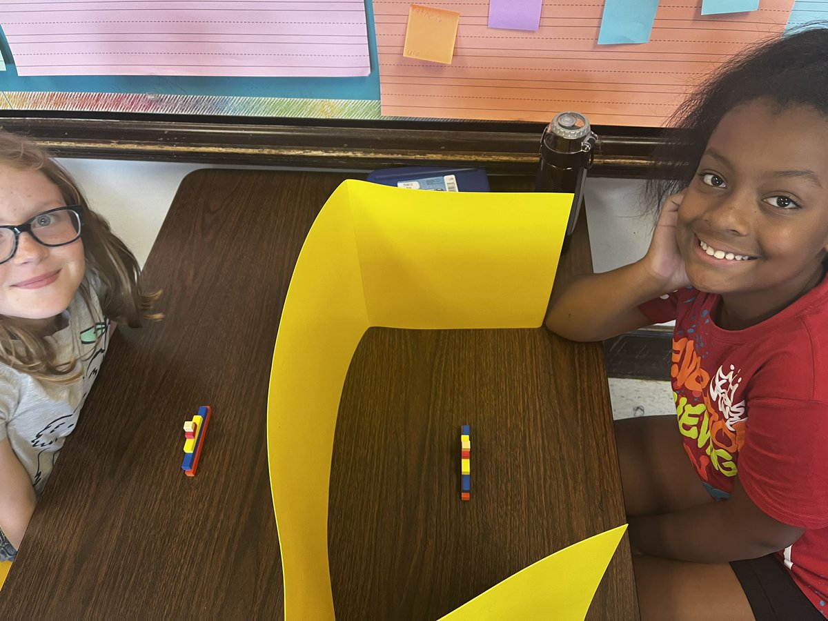 beccanson's tweet image. 5th grade students practicing communicating and following directions.