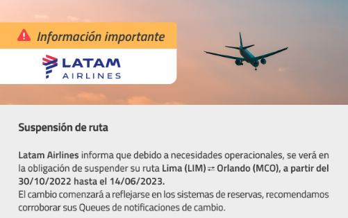 QueVuelan's tweet photo. #aeronews
LATAM Suspende la ruta a ORLANDO. https://t.co/aVv7NcfPIl