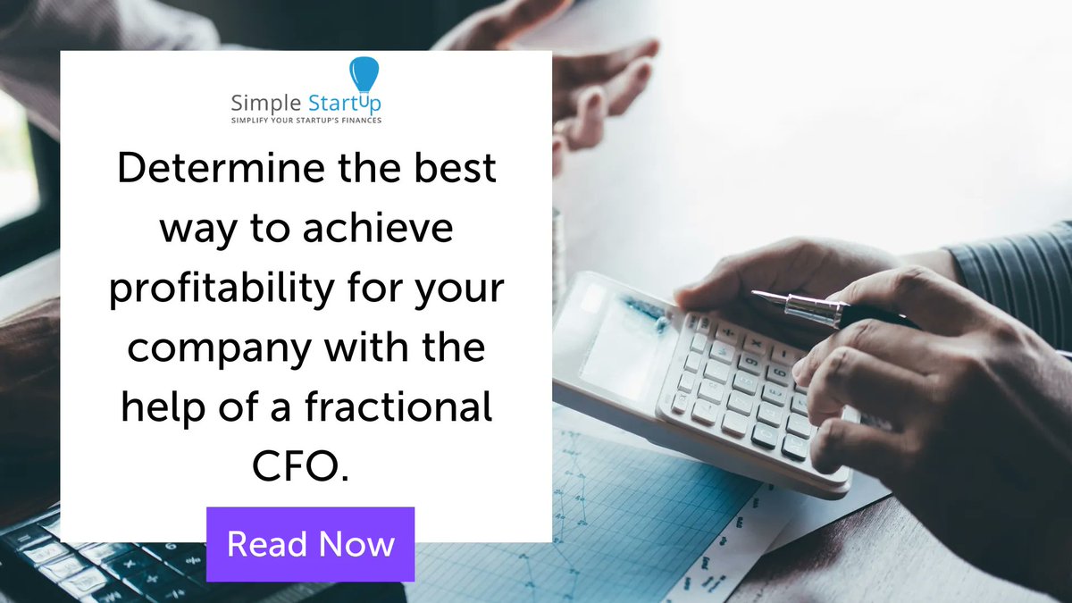 SimpleStartup's tweet image. Both early-stage and mature companies strive for accelerated profitability, but knowing where to begin can be a challenge. A fractional CFO can help determine the best course of action. Read more below.
#fractionalcfo #profitability #simplestartup 
buff.ly/3QSkKI6