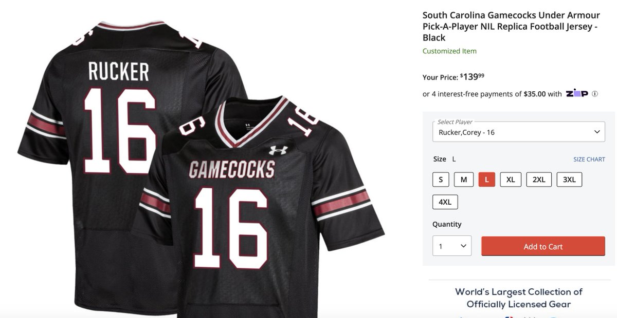 The South Carolina <a href="/Fanatics/">Fanatics</a> player jersey website has launched. I'd say this one is the early favorite for jersey of the year... <a href="/dariusrucker/">Darius Rucker</a> 🤝 <a href="/coreyrckr7/">Corey Rucker🎸</a>