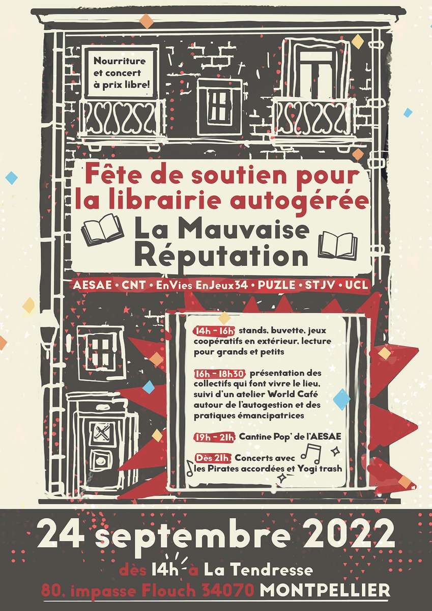 ILOTHfai's tweet photo. ILOTH sera à la Tendresse le 24 septembre pour la fête de soutien à la librairie 📖 La Mauvaise Réputation 📖 ! 

La Mauvaise Réputation est une librairie autogérée sur #Montpellier qui accueille plusieurs collectifs locaux et militants !

Venez nombreuses pour la soutenir ✊😁 https://t.co/zMJu6UDjWU
