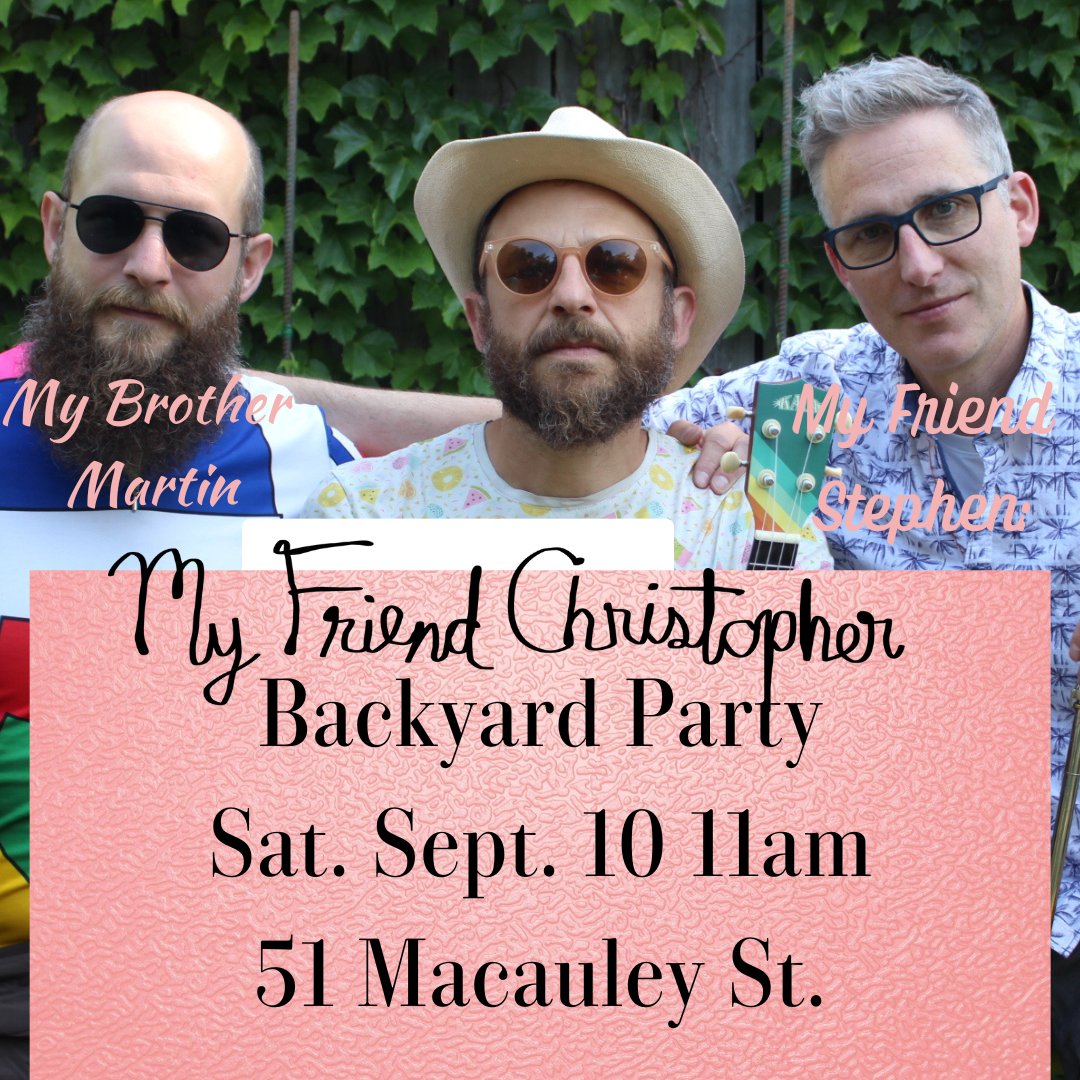 Party Saturday Morning! See the whole band! First three people get chairs without spiders!